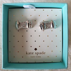 Kate Spade Moon River Bow Earring Silver NWB